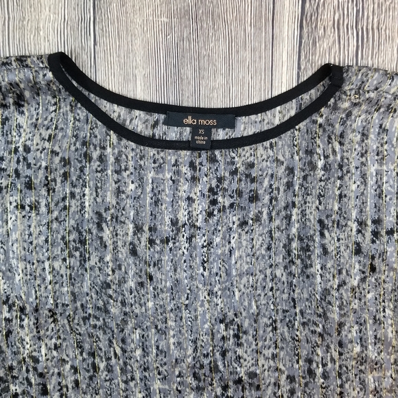 Ella Moss Lynx Sheer Metallic Animal Print Blouse - Picture 4 of 10